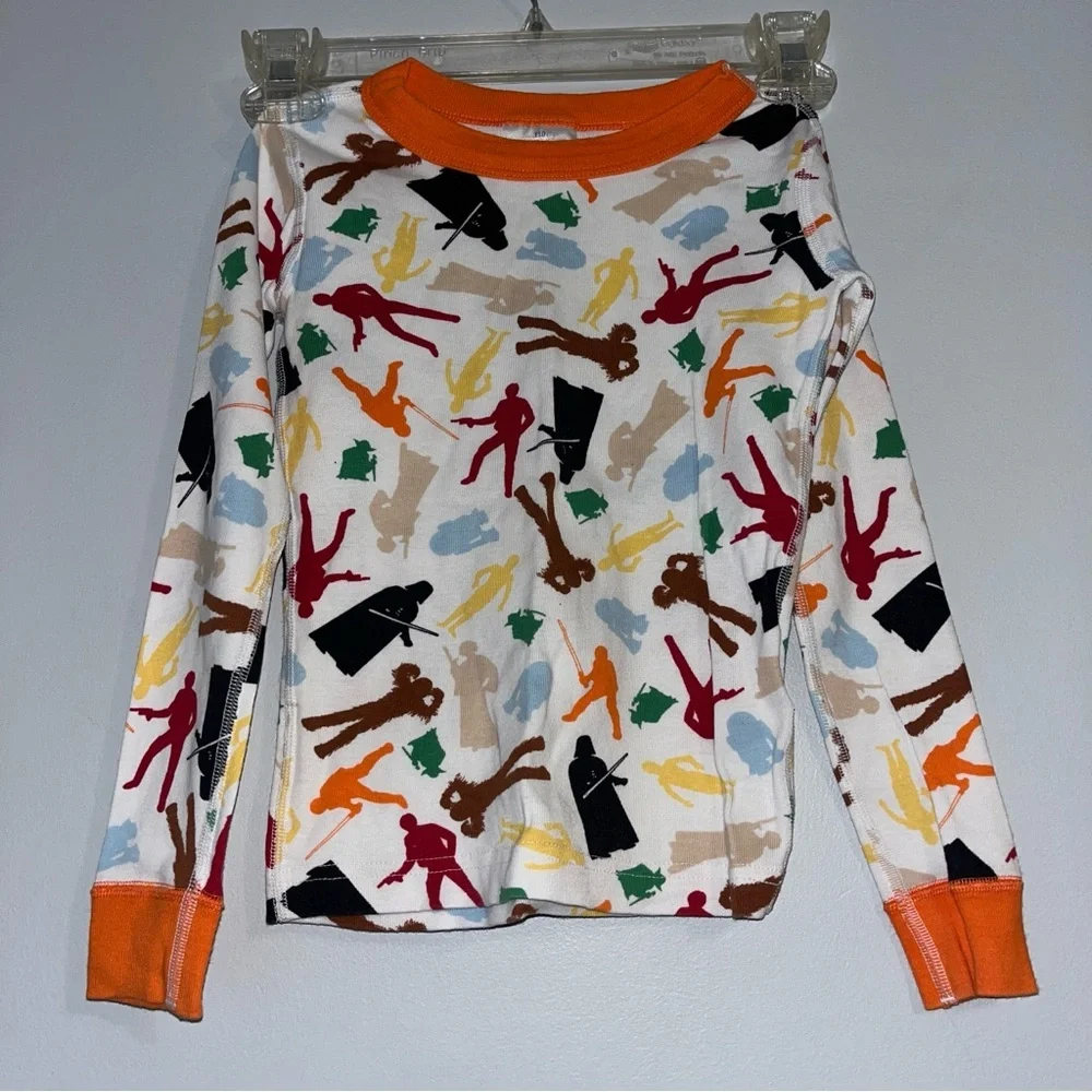 Hanna Andersson Star Wars Orange-Trim White Pajama Set